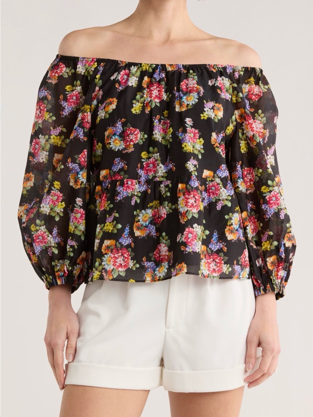 Alice & Olivia Off-Shoulder Peasant Blouse. Med